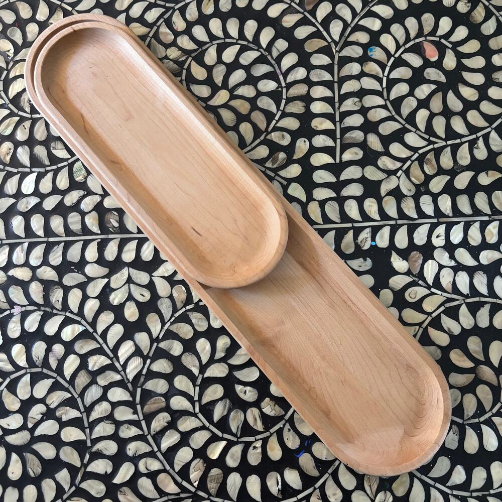 JK Adams Wooden Nesting Appetizer Tray Set